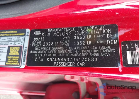 2013 Kia Rio Lx z USA, uszkodzony, nr VIN KNADM4A32D6170883